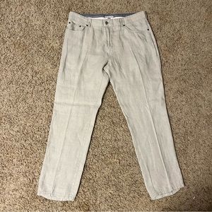 Peter Millar Cream Linen Pants Sz 38 x 32 EUC